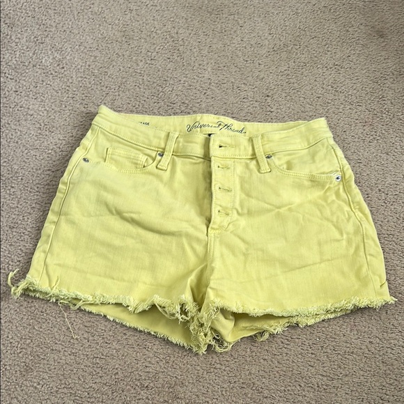 Universal Thread Pants - Universal Thread Yellow Jean Shorts Distressed Cut-Off Style
